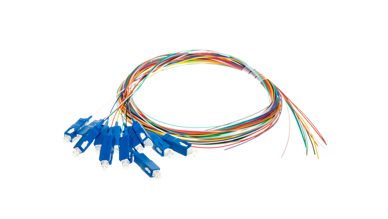 Pigtail światłowodowy 12szt, SC simplex, SM 9/125,OS2, 2m, saLSZH, 12 kolorów DK-29221-02