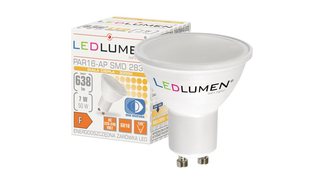 Żarówka LED PAR16-AP GU10 7W LED WW