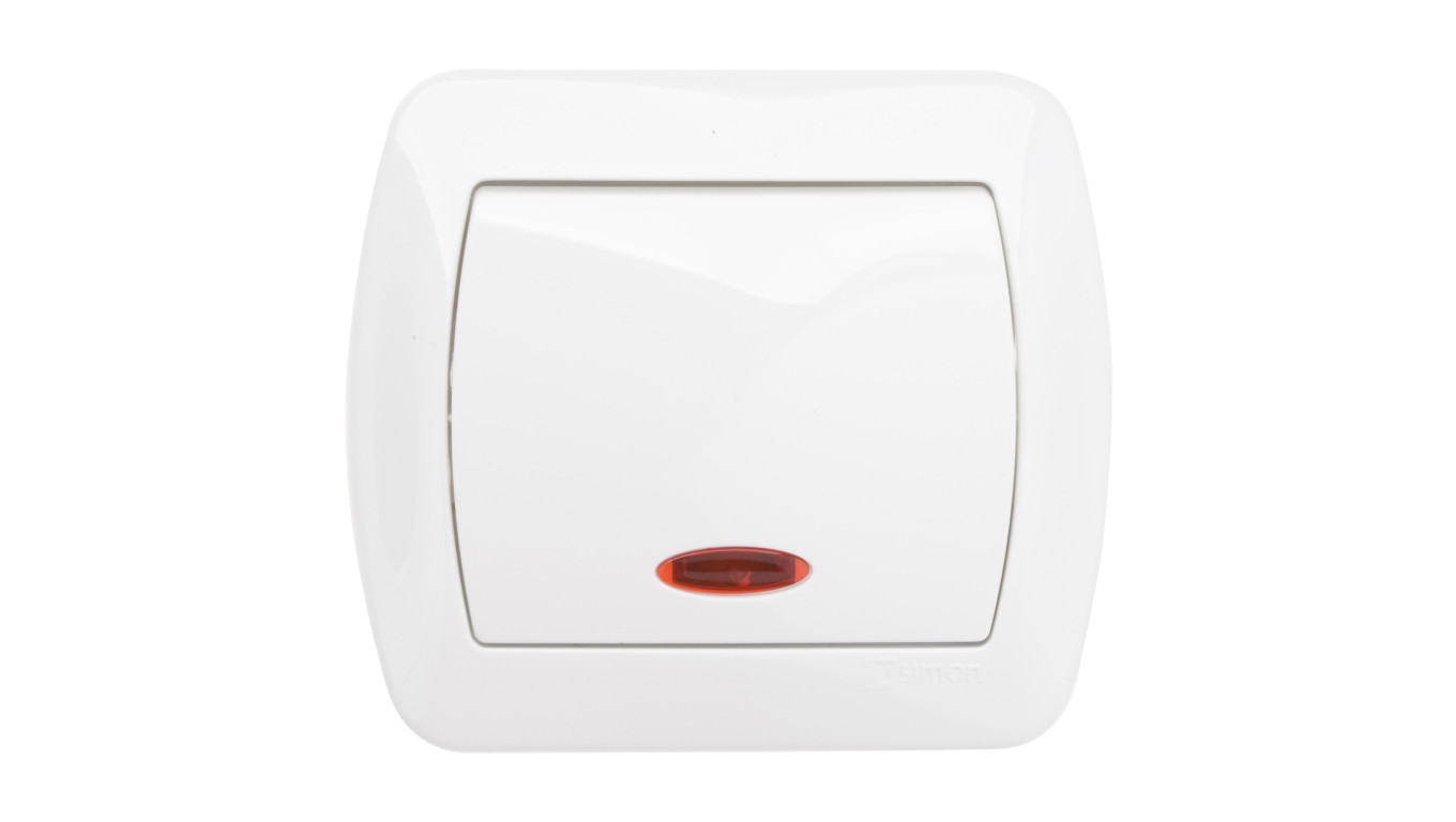 Simon Akord Łącznik jednobiegunowy z podświetleniem biały AW1L/11