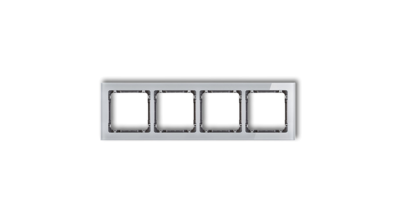 DECO Ramka poczwórna - efekt szkła (ramka: szara spód: grafitowy) szary 15-11-DRS-4