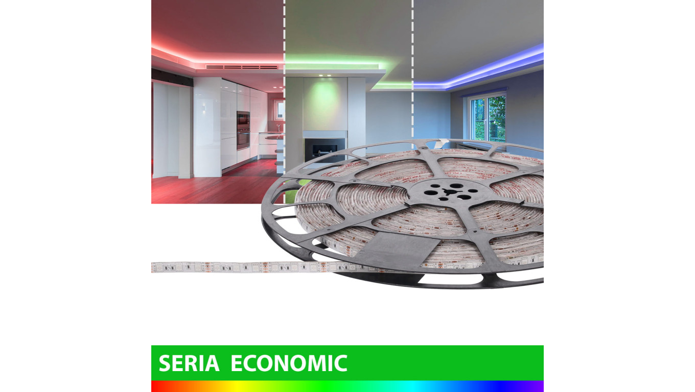 Taśma Economic IP63 12V 60led RGB SMD5050 (25)