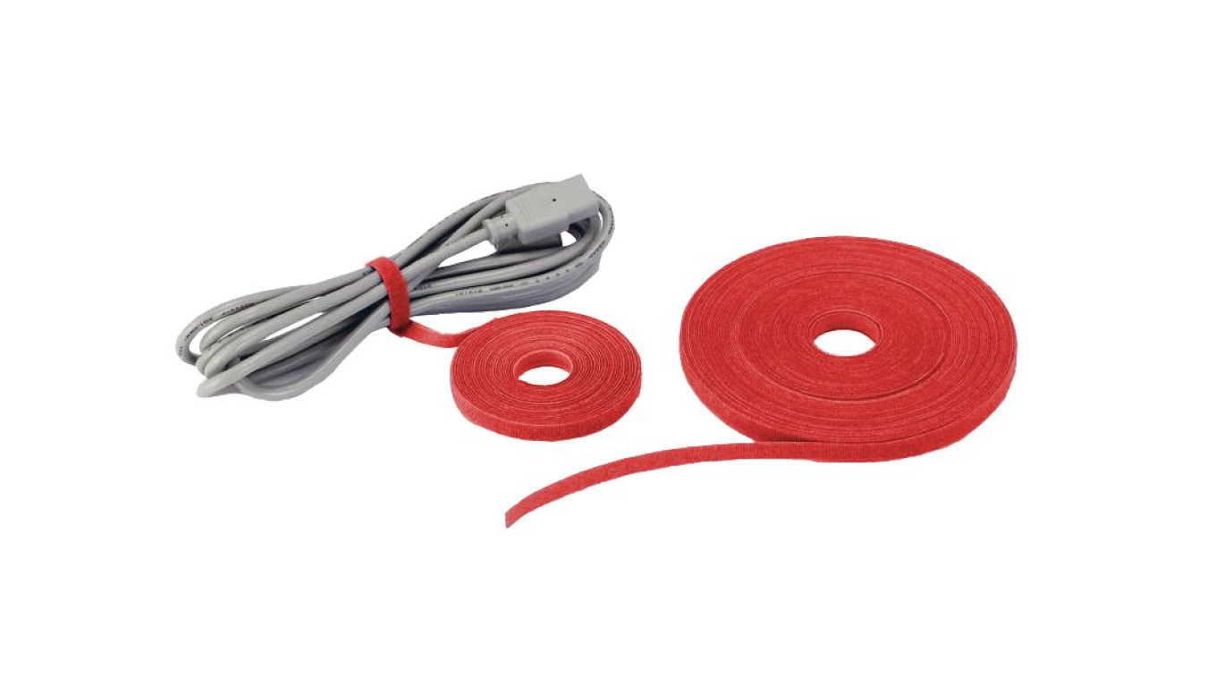 Opaska rzepowa do kabli szerokość 9mm czerwona, 5 metrów