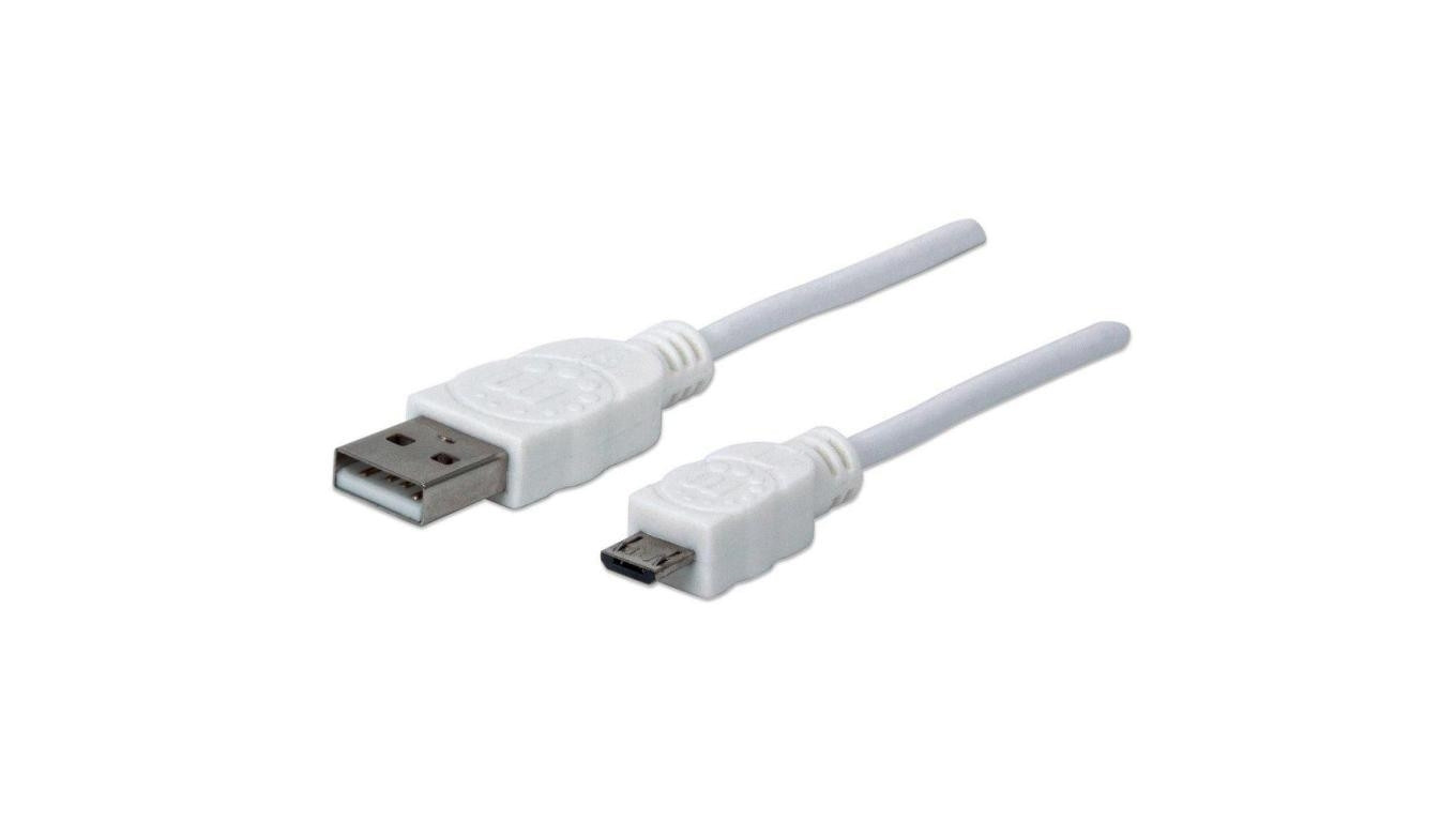 Kabel USB A-Microb M/M 1,8M USB2.0 Hi-Speed Biały 324069