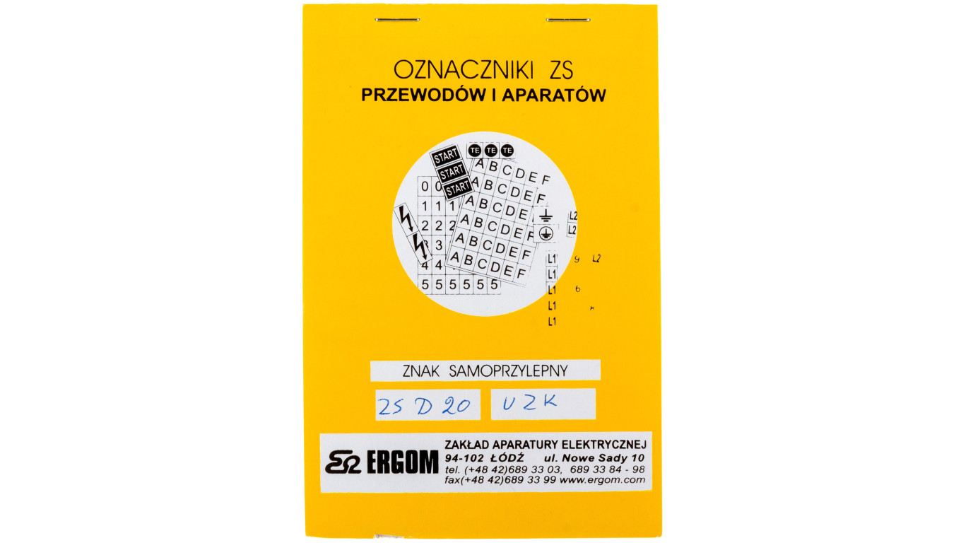 Znaki samoprzylepne ZS D20/UZK E04ZP-0203040420