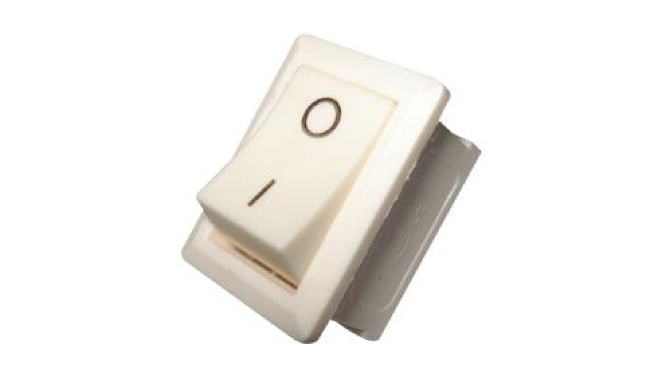 Włącznik kołyskowy biały prostokąt