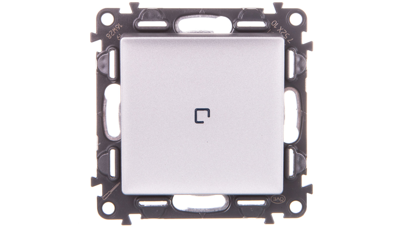 VALENA LIFE Łącznik jednobiegunowy z podświetleniem aluminium 752310