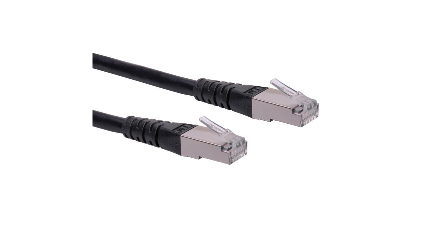 Kabel krosowy ROLINE Cat.6 (klasa E) S/FTP (PiMF), czarny, 0,5 m