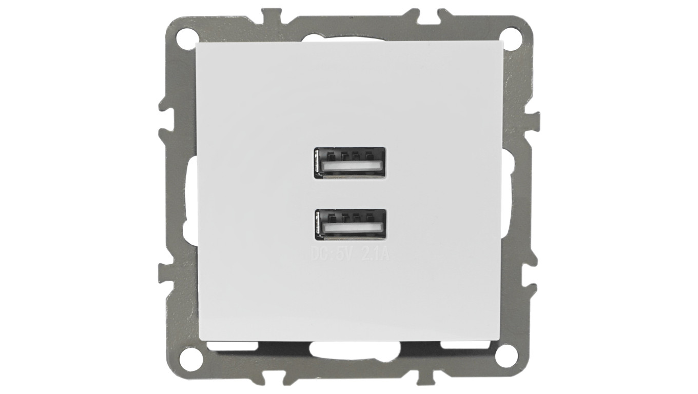 QUADRA GNIAZDKO PODTYNKOWE USB 2.1A DO RAMKI