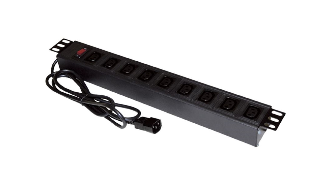 Listwa zasilająca rack 19 cali PDU gniazdo 9 x IEC320 C13 wtyk IEC320 C14