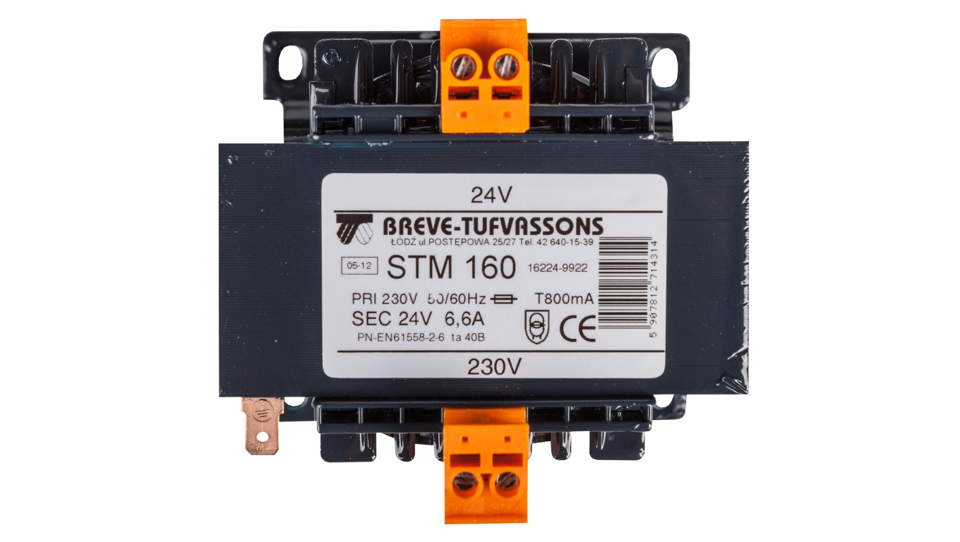 Transformator 1-fazowy bezpieczeństwa STM 160 230/ 24V 6,7A, Ta 40, 16224-9922