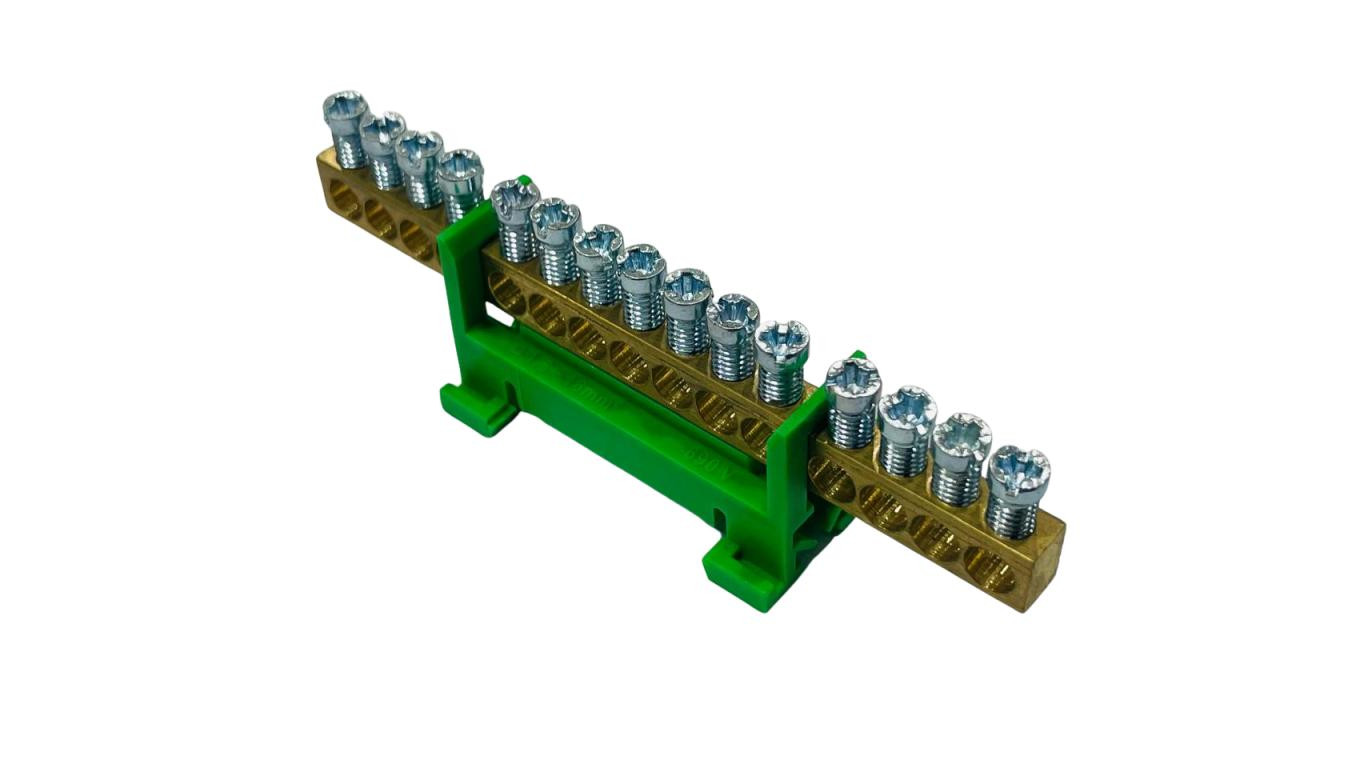 Listwa zaciskowa uziemiająca PE15 kolor zielony 15x16mm² MAD0015G33