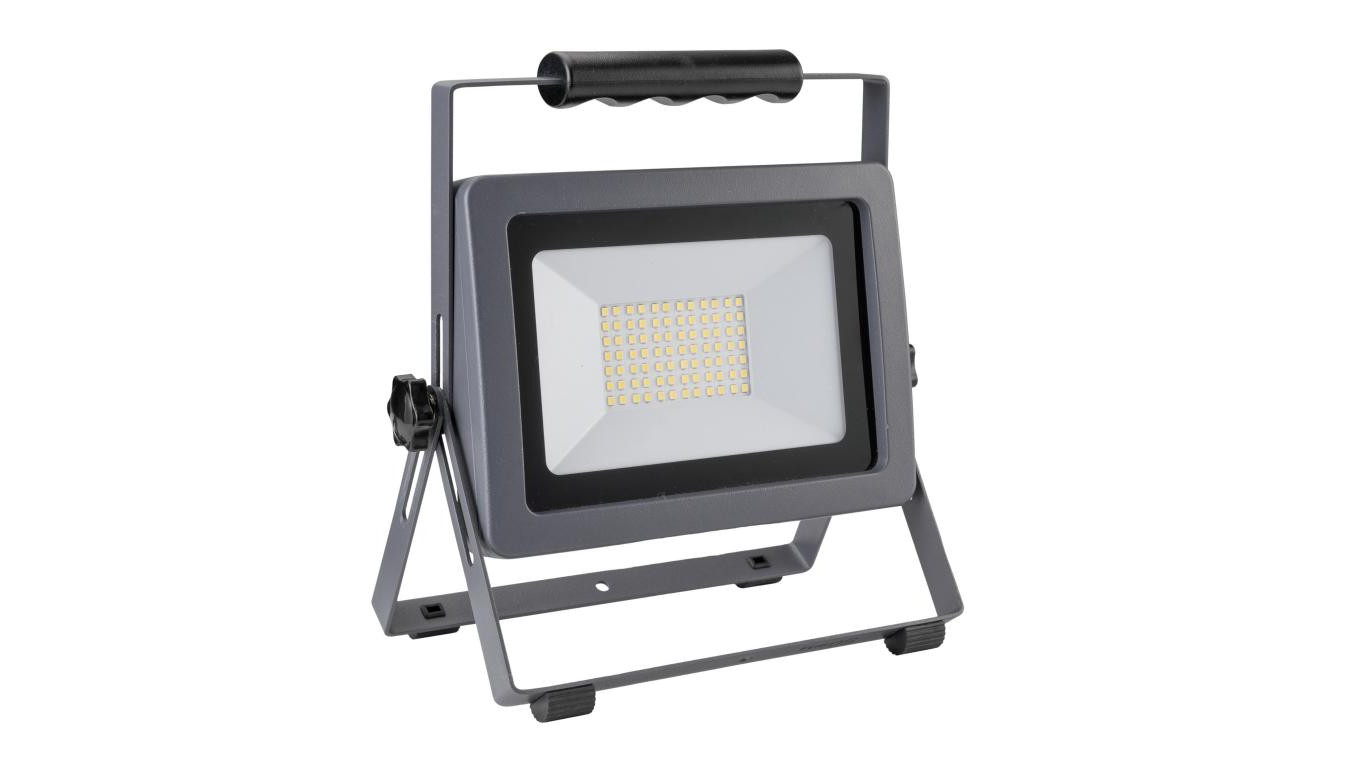 Naświetlacz FLARE 70W LED 5950lm 6500K, IP65, przewód gumowy 1,5m srebrna / 47010