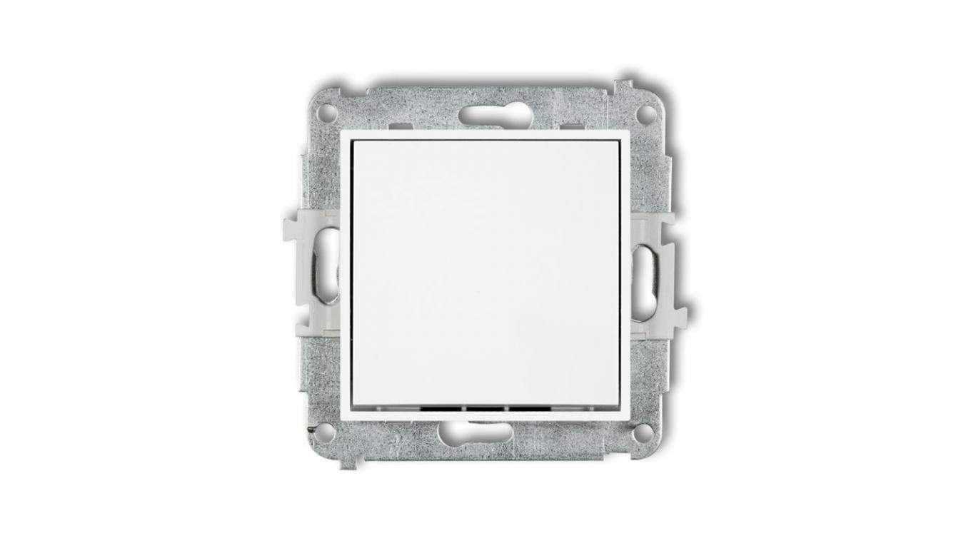 ICON Mechanizm łącznika zwiernego, jednobiegunowego (jeden klawisz bez piktogramu) biały mat 25IWP-4.1