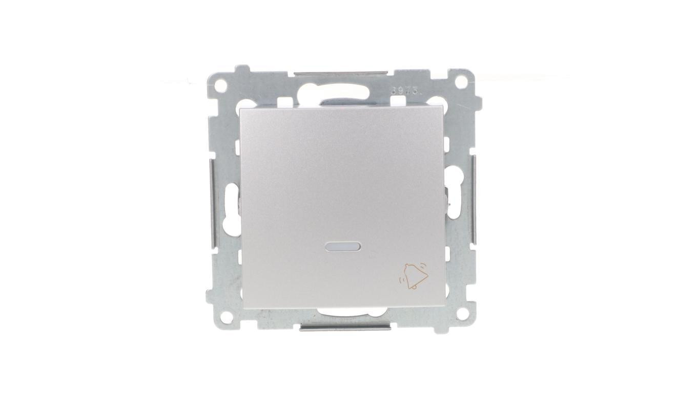 Simon 54 Przycisk /dzwonek/, szybkozłącza, srebrny mat DD1L.01/43