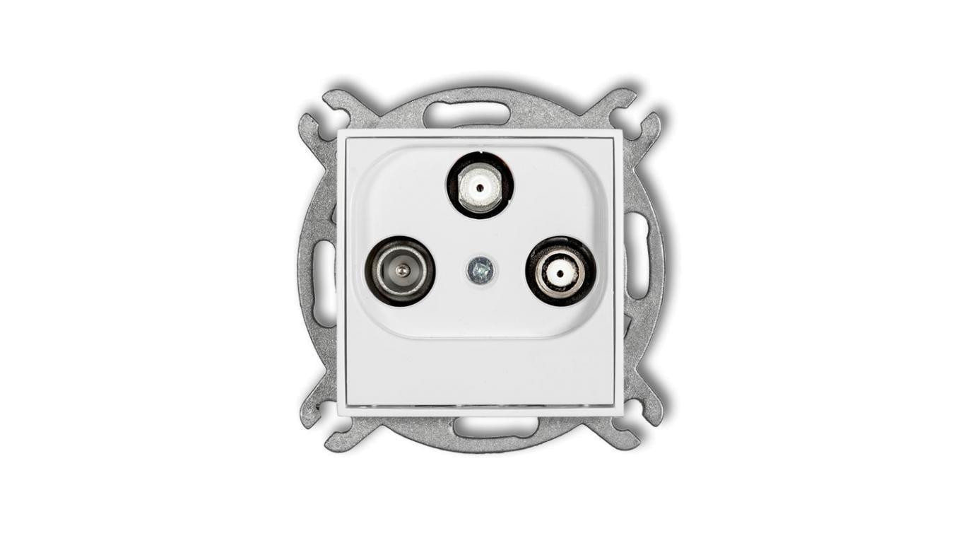ICON Mechanizm gniazda abonenckiego 2 wyjścia SAT + TV biały IGSN