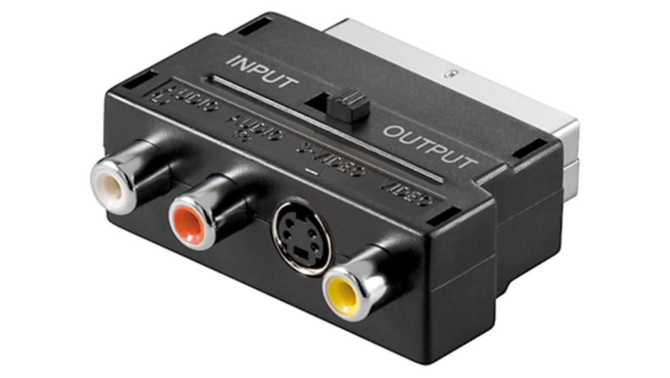 Adapter Scart do Composite Audio Video i S-Video, IN/OUT - Połączenie typu Wtyk scart (21-pinowy)