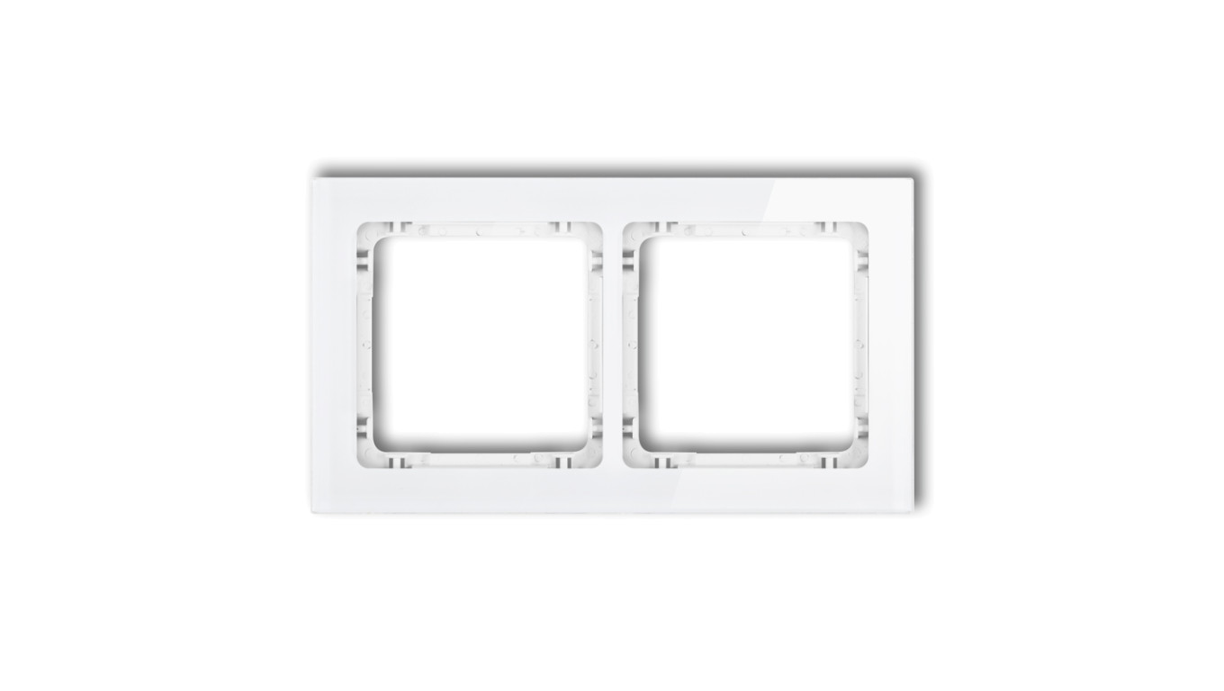 DECO Ramka podwójna - efekt szkła (ramka: biała spód: biały) biały 0-0-DRS-2