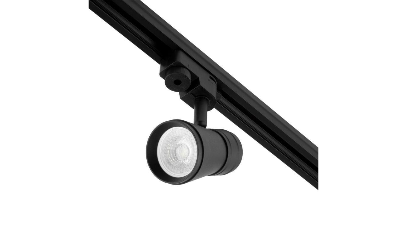 Reflektor Szynowy GU10 Czarny AURA Lampa do Szynoprzewodów Jednofazowych