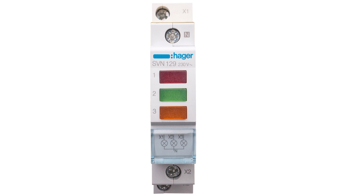 Lampka modułowa 3-fazowa czerwony/zielony/pomarańczowy 230-400V AC SVN129