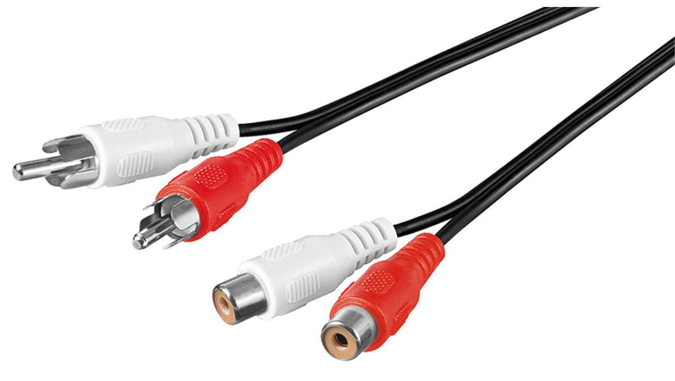 Przedłużacz stereo 2 x cinch - Długość kabla 2.5 m