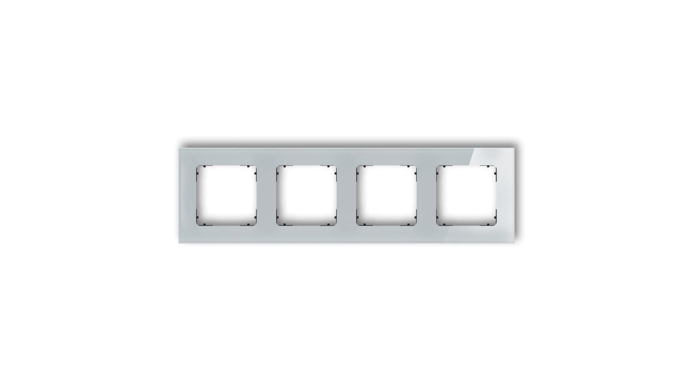 ICON Ramka uniwersalna poczwórna kwadratowa - efekt szkła (ramka: szara spód: czarny) 15-12-IRSK-4