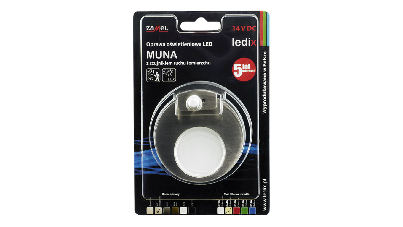 Oprawa schodowa LED Muna pt 14V DC regulowany czujnik STA biała neutralna LED10221627