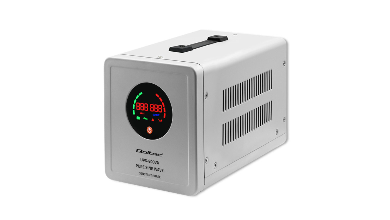 Qoltec Zasilacz awaryjny Pure Sine Wave UPS 800VA 560W SF Szary
