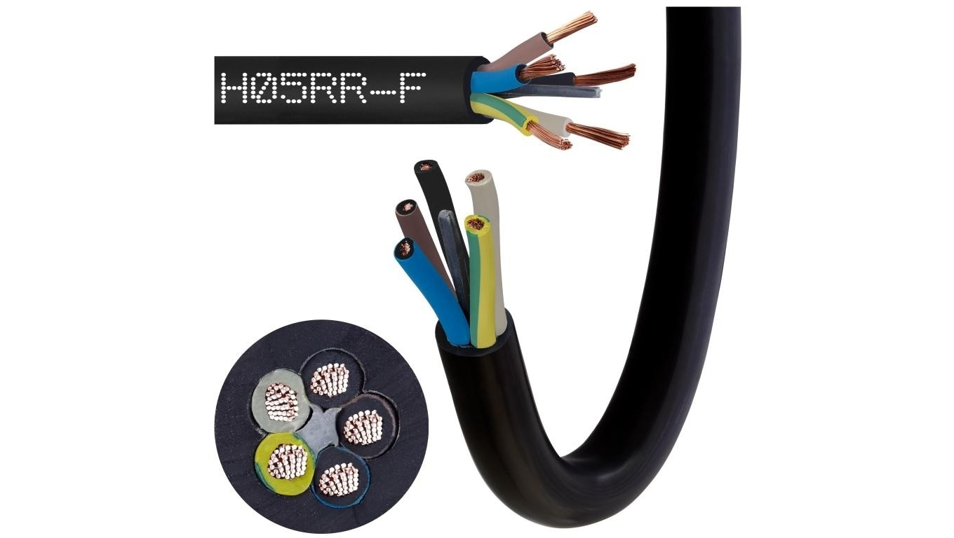 09.0016.0100 Przewód w gumie H05RR-F / OW 5x1,5 300/500V Elektrokabel /100m/