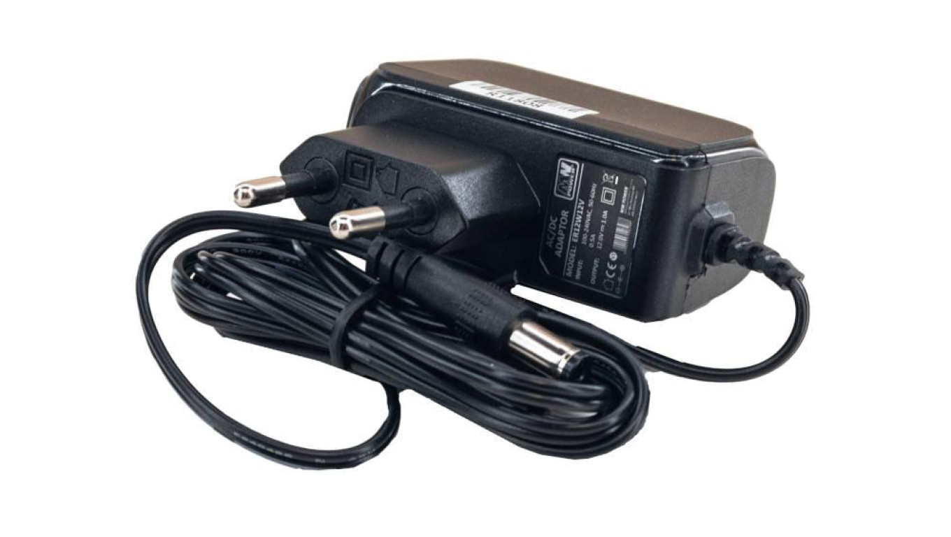ER12W12V Zasilacz wtyczkowy 12W 12V/1A czarny MW POWER