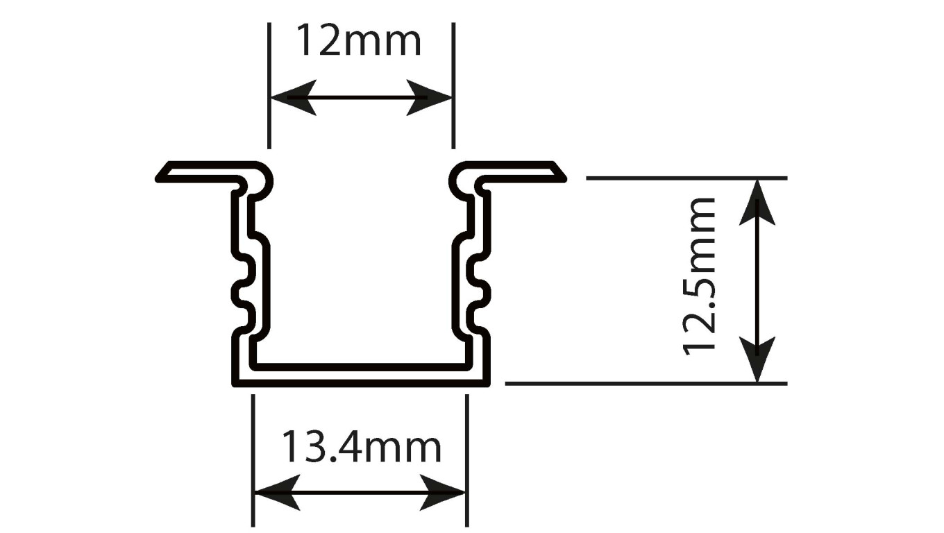 Profil led Standard 2m czarny z osłoną mleczną MLF
