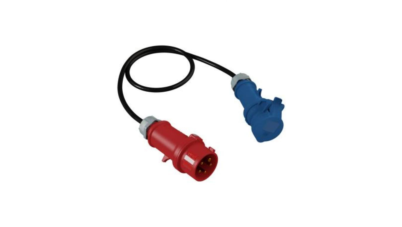 Adapter 1m z wtyczki 230V/16A/5P na gniazdo kempingowe 230V/16A/3P 2766