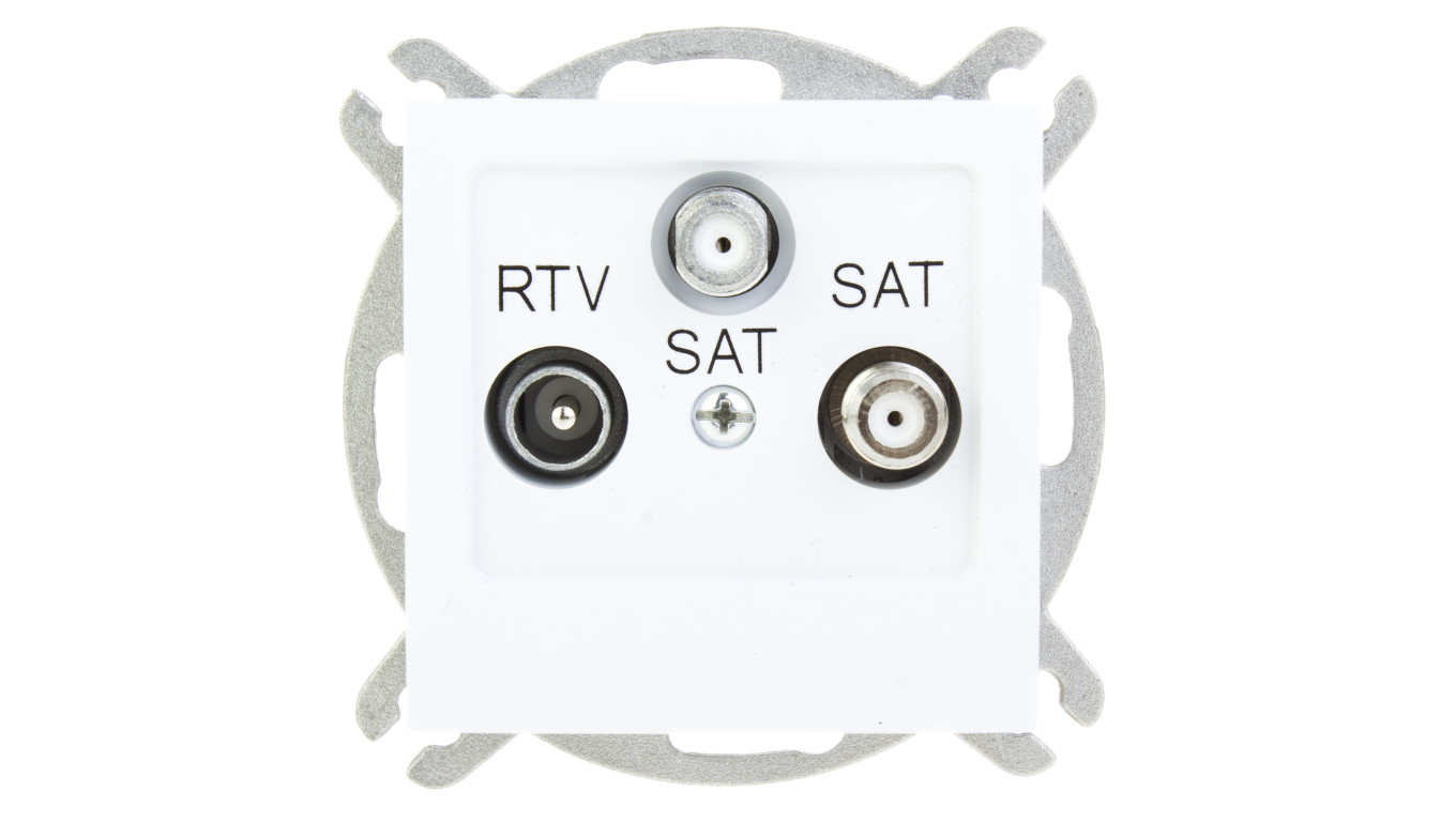 AS Gniazdo antenowe RTV-SAT-SAT białe GPA-G2S/m/00