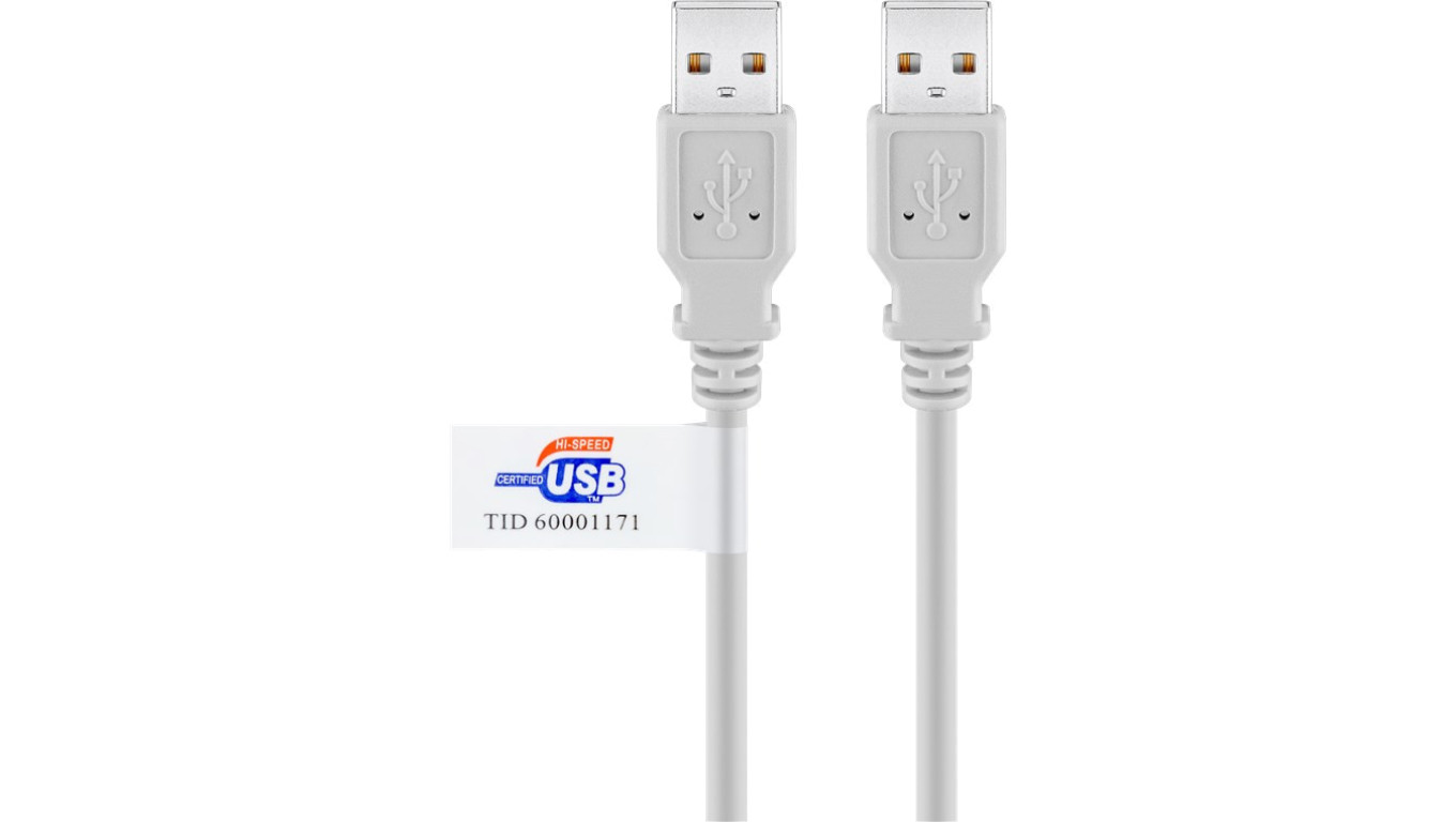Kabel USB 2.0 Hi-Speed z certyfikatem USB, szary - Długość kabla 2 m