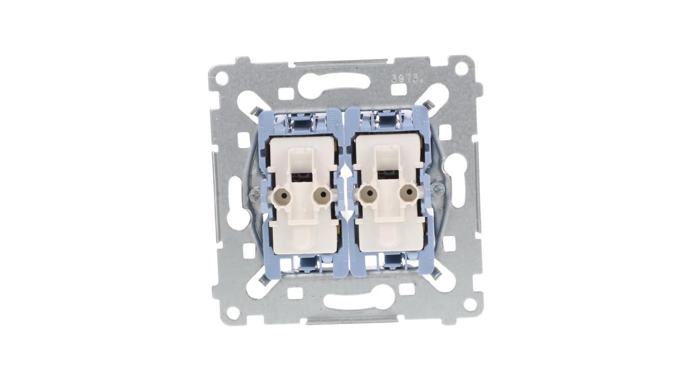 Simon 54 Łącznik schodowy podwójny z podświetleniem mechanizm 10AX 250V, szybkozłącza, SW6/2XLM