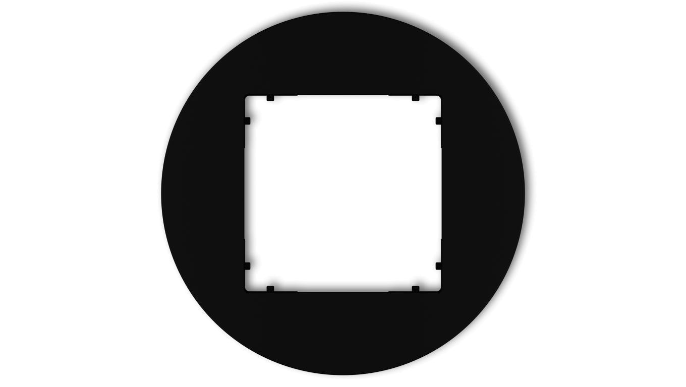 MINI Ramka uniwersalna pojedyncza okrągła z tworzywa czarny mat 12MRTO-1