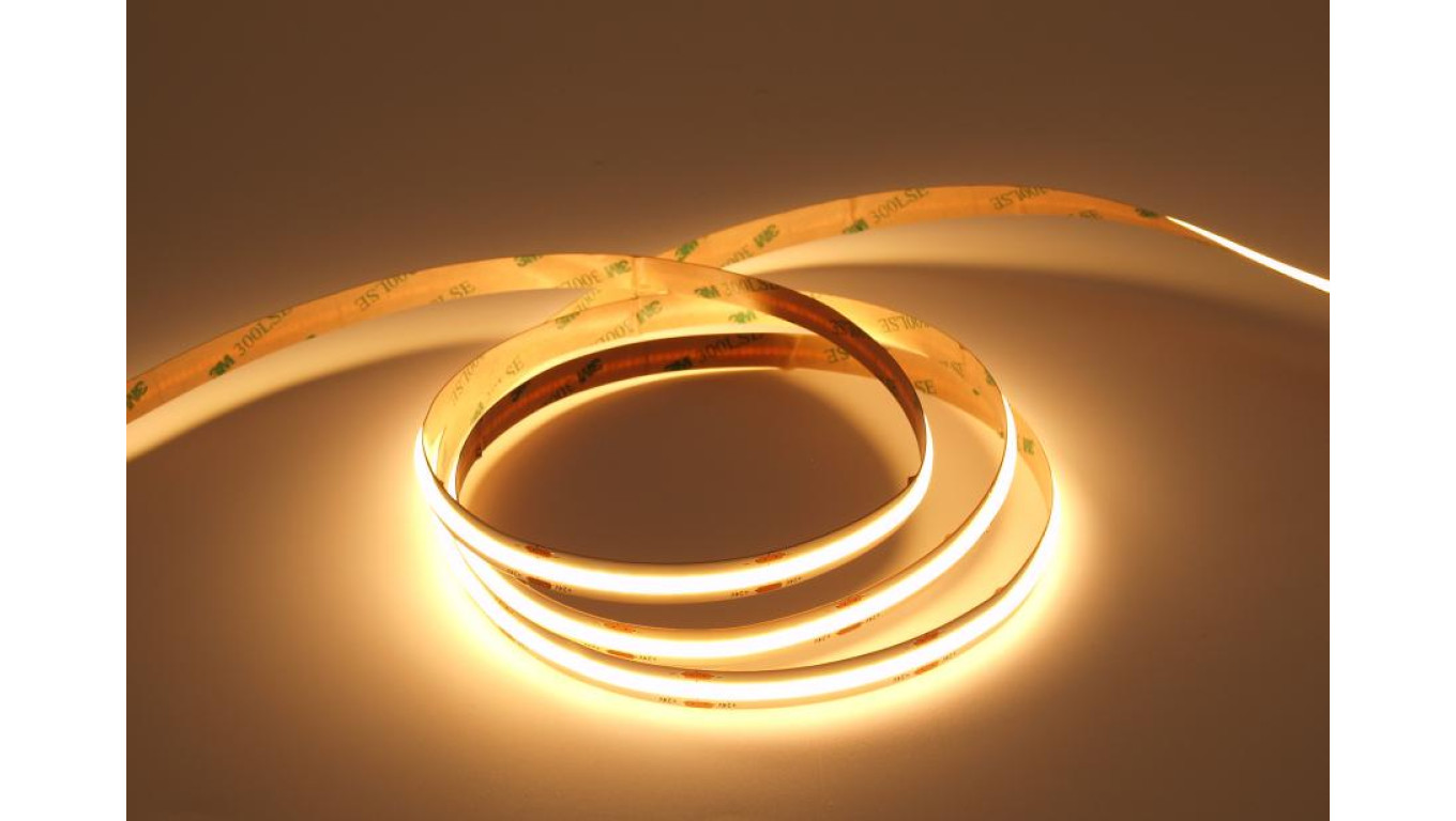 UQS-COB-12W-WW2K7-24V-50m Profesjonalna taśma LED COB 12W 24V, biała ciepła 2700K, IP20, 50m