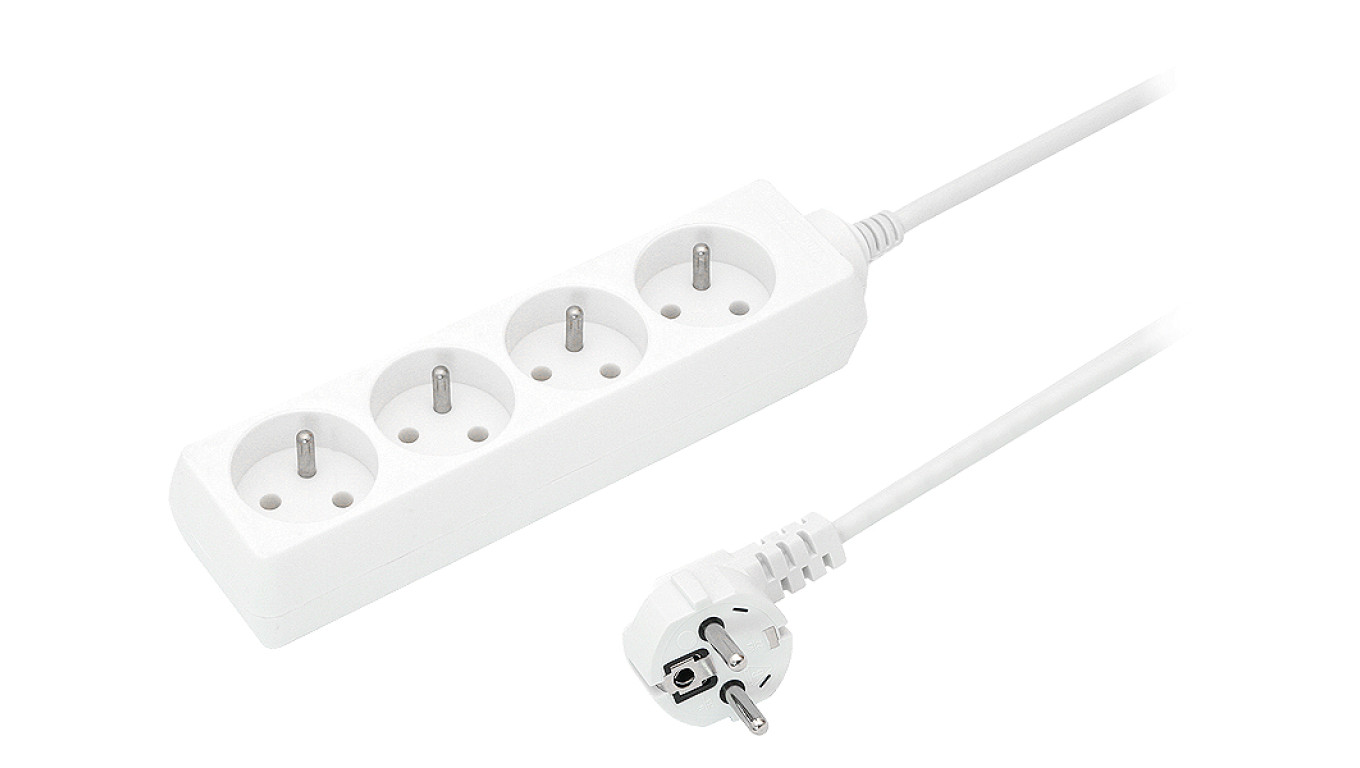 Przedłużacz 4-gniazda z/u 10A 1,5m /OMY 3x1/ biały PS-470 T-105650