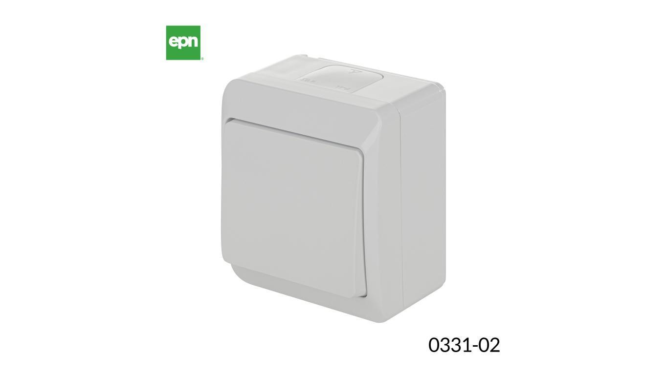 Hermes Łącznik schodowy hermetyczny pojedynczy natynkowy IP44 biały ŁNT-1 0331-02