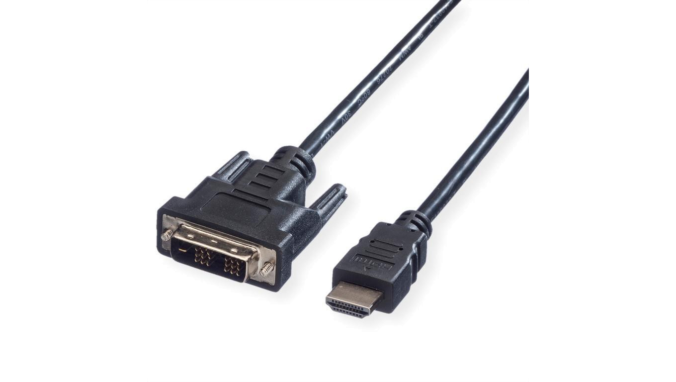 VALUE kabel do monitora DVI (18+1) / HDMI M/M, czarny, 1,5 m