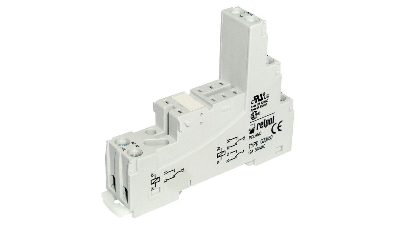 GZM80 Podstawka PIN: 8 12A 300VAC na panel,na szynę DIN -40...70C