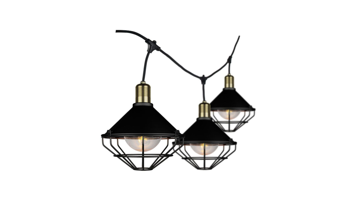 Girlanda Ogrodowa Czarna 6x E27 3m IP65