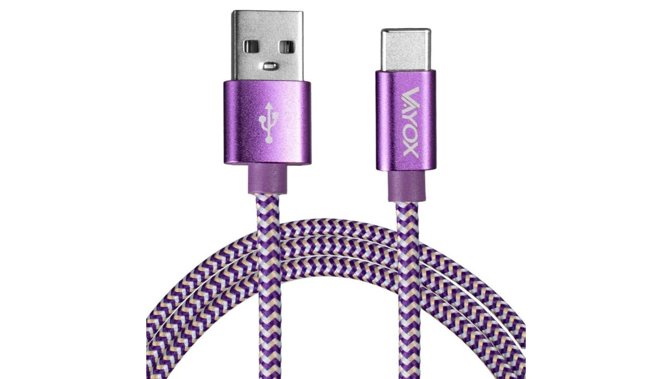 Kabel USB - USB-C fioletowy 1,5m VA0146 Vayox