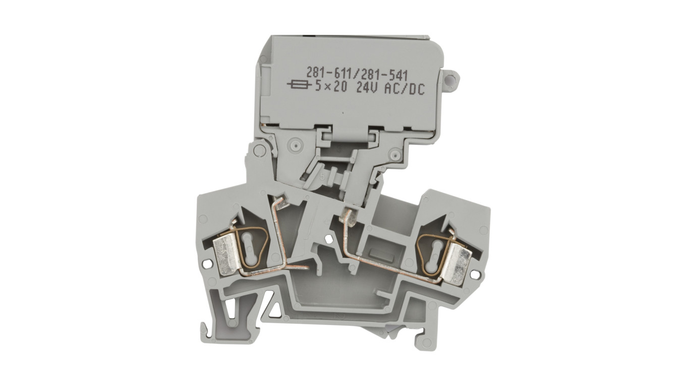 Złączka bezpiecznikowa 4mm2 szara 10A 5x 20mm 281-611/281-541