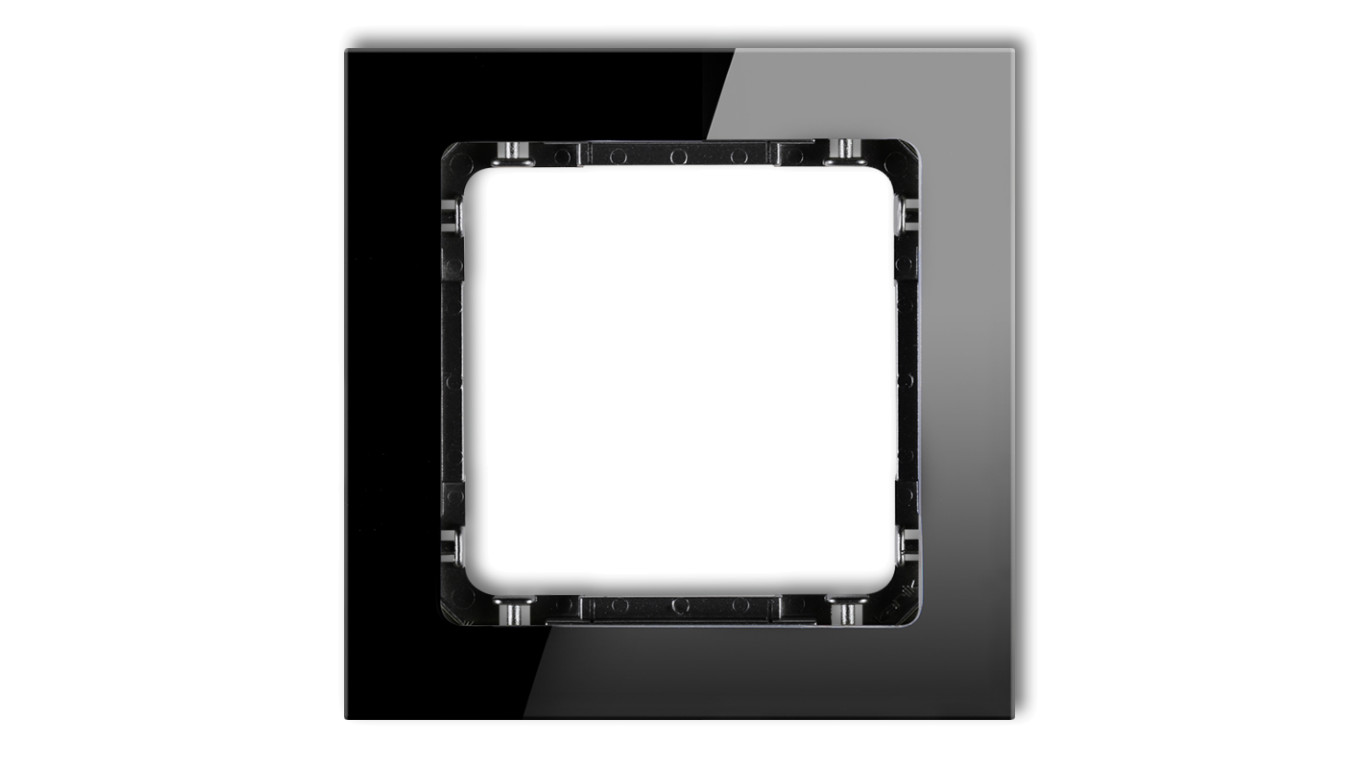 DECO Ramka pojedyncza - efekt szkła (ramka: czarna spód: czarny) czarny 12-12-DRS-1