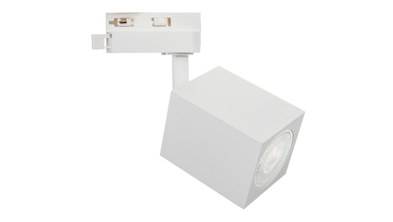 Lampa OSCAR-Track-ALU-W/W-1F biała z białym przegubem 1xgu10 LUXsystem-1F (na szynę jednofazową)