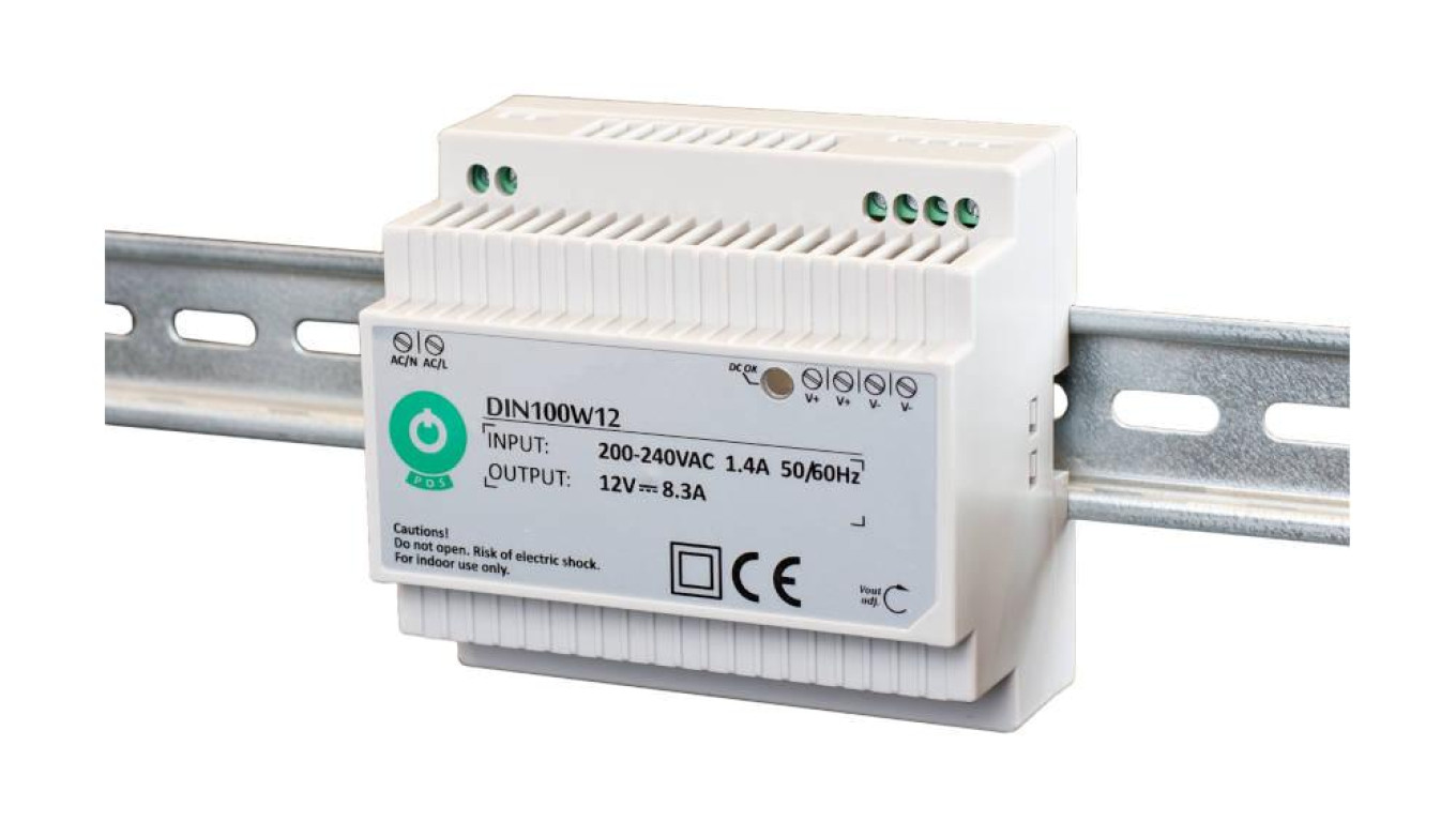 DIN100W12 Zasilacz na szynę DIN 100W 12V