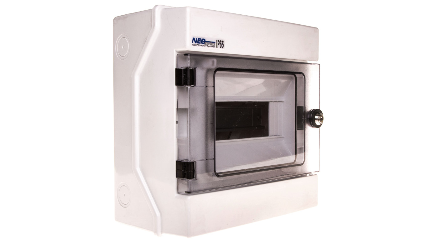 Rozdzielnica hermetyczna modułowa (500V AC ,1000V DC) 1x8 natynkowa IP65 RH-8/Z (z zamkiem) 36.9