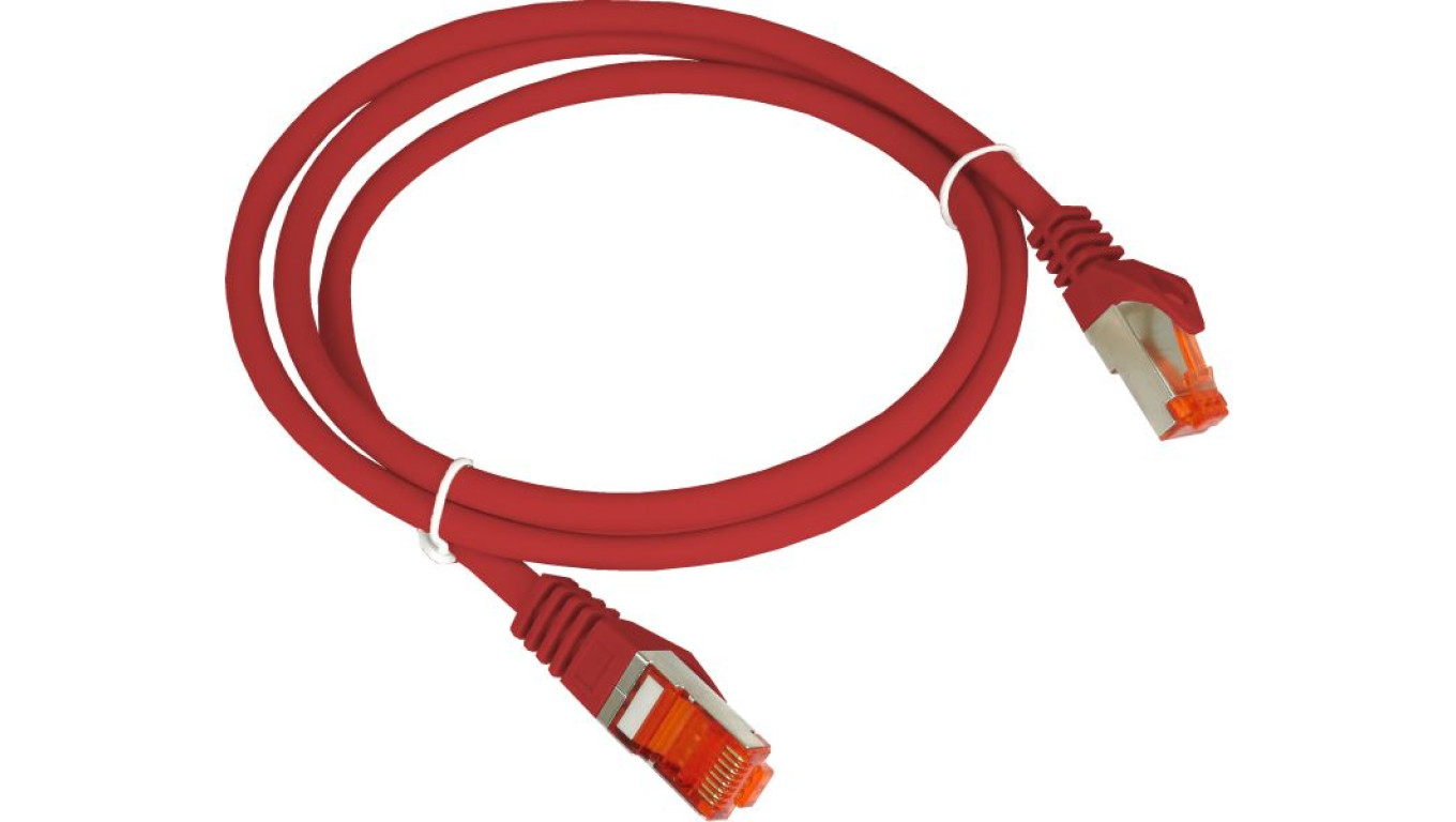 Patch-cord S/FTP kat.6A LSOH 0.25m czerwony KKS6ACZE0.25