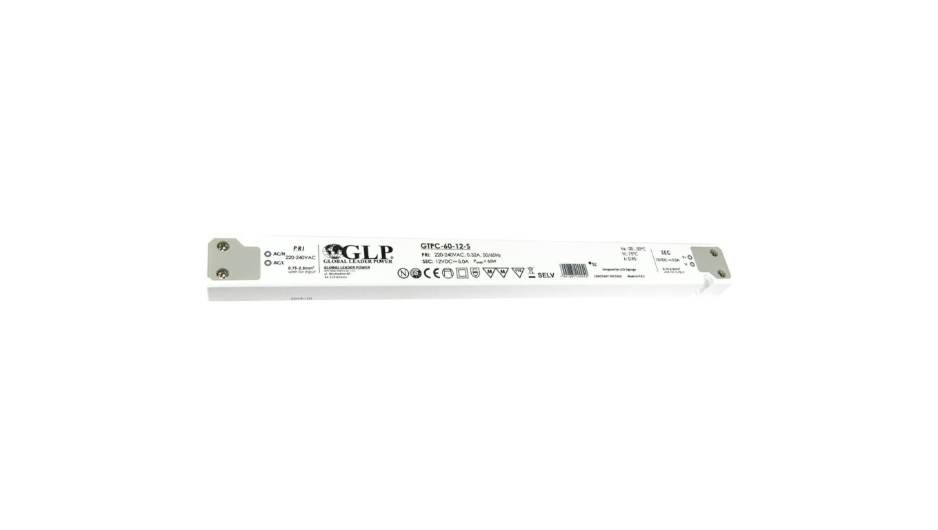 GLP Zasilacz LED GTPC-60-12-S 60W 12V DC 5A meblowy
