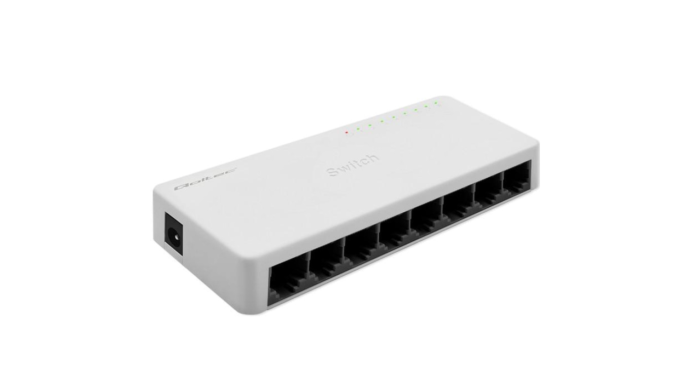 Qoltec SWITCH Przełącznik sieciowy 8 x port RJ45 100Mbps Fast Ethernet LAN